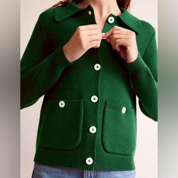 NWT 20/22 Boden Emily Wool Blend Cardigan Hunter Green - Picture 8 of 8
